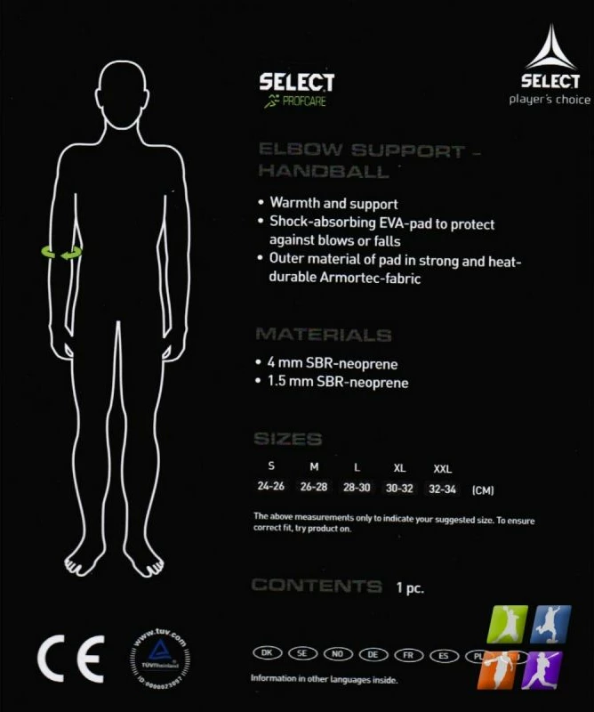 Mbrojtëse bërryli për meshkuj dhe femra Select, e zezë