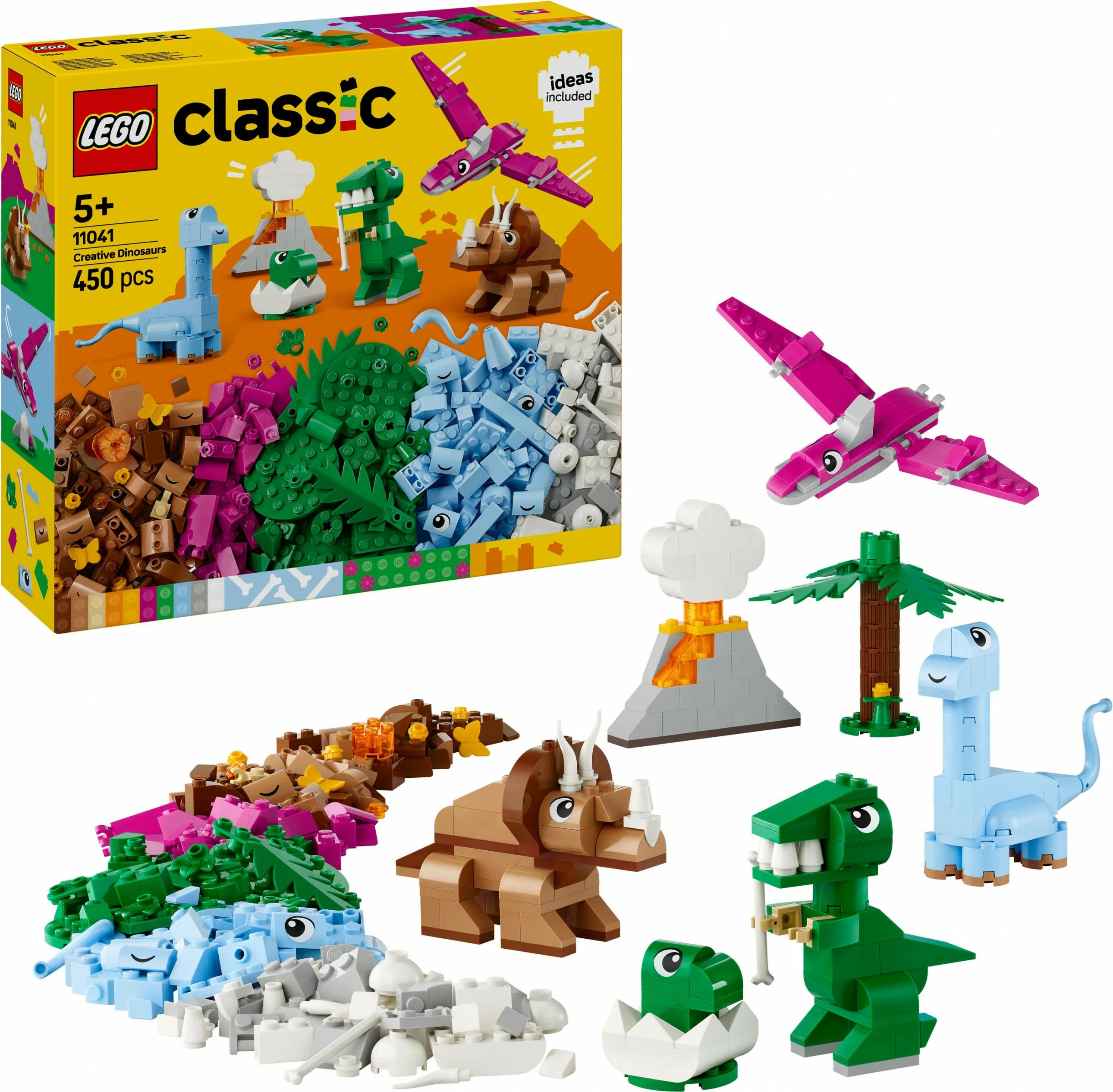 Set ndërtimi LEGO Classic 11041 Kreative Dinosaurier, 450 pjesë, shumëngjyrësh