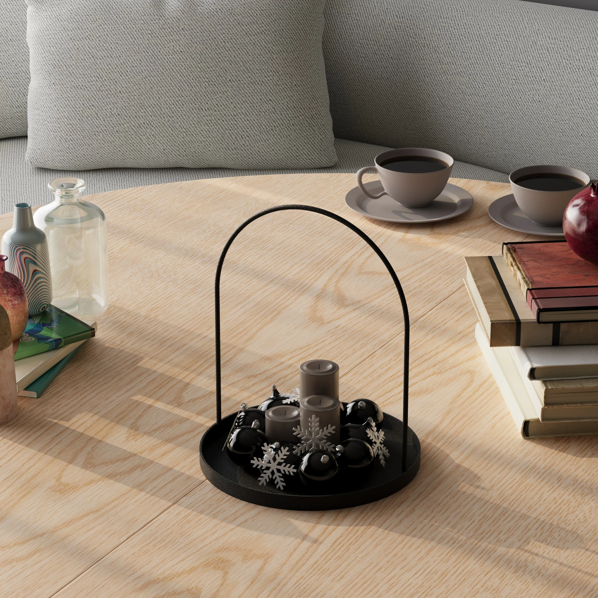 Aksesor dekorativ metalik, dizajn Aberto, ngjyrë e zezë, Kos