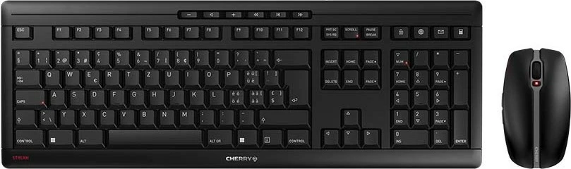 Kasë Cherry Stream Desktop, Wireless, QWERTZ, Maus i përfshirë, Ngjyrë e zezë