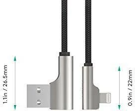Kabllo AUKEY CB-AL01 OEM Lightning-USB, 2m, kënd 90°, e zezë