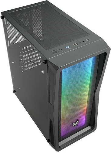Kasë FSP CMT212A, mid tower, xham i temperuar, 4x120mm ventilatorë, e zezë