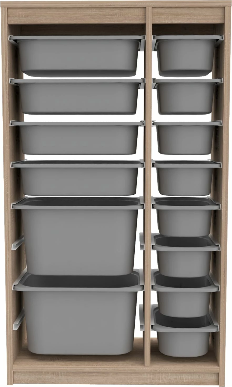 Dollap multifunksional Hanah Home, Montana Xs 2D4N8U, sonomo, gri