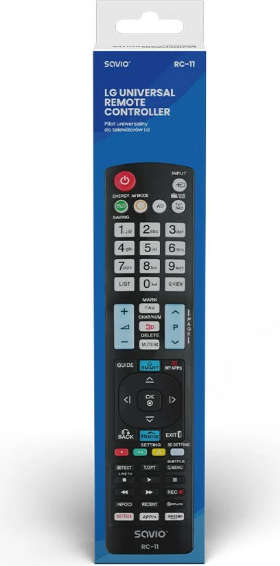 Telekomandë TV Savio RC-11, e zezë