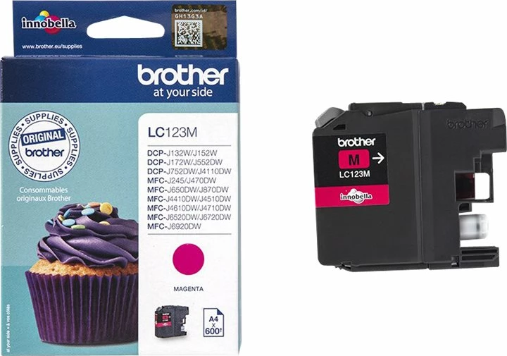 Toner Brother LC123M, Magenta, për printer ink-jet, 600 faqe