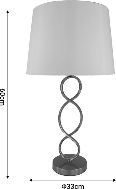 Llambë tavoline Grezial Inart E27 metalike e artë-me pëlhurë të bardhë D33x60cm