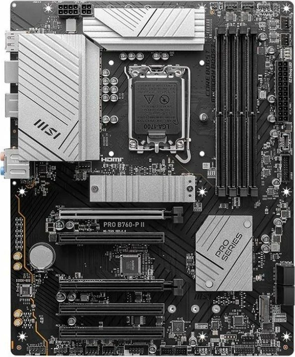 Pllakë amë MSI PRO B760-P II, ATX, DDR5 deri 256GB, Dual-Channel, me kabllo SATA III
