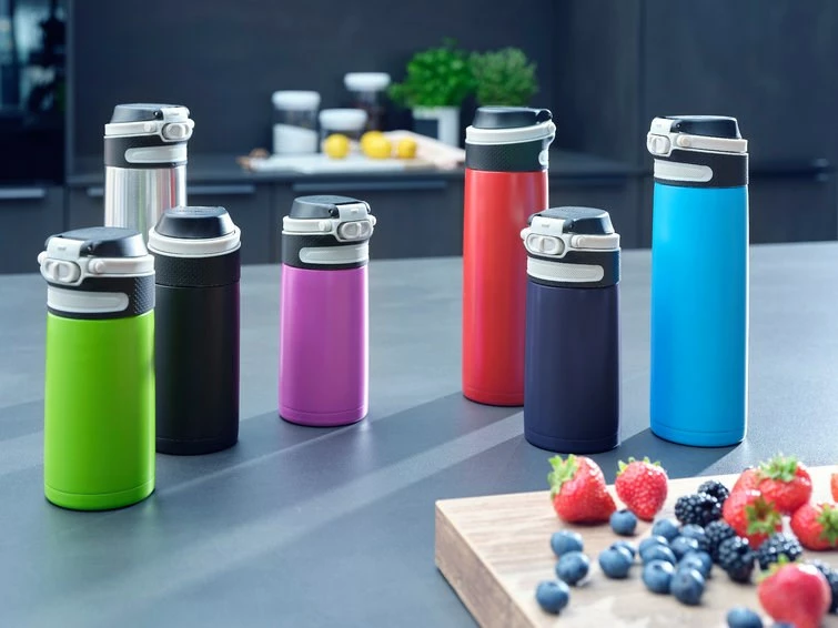 Termos udhëtimi Leifheit 3245, 350 ml, i zi/kuq, çelik inox