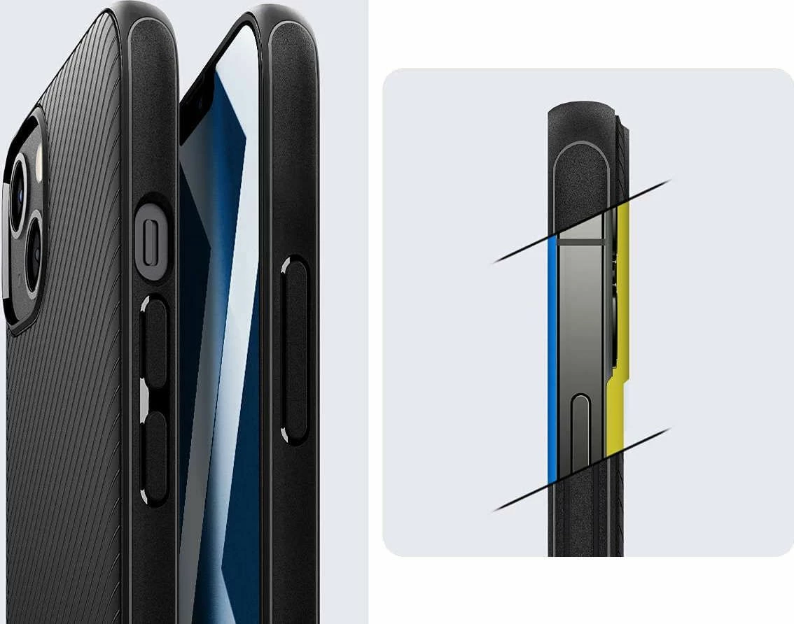 Mbështjellës Spigen Mag Armor për Apple iPhone 13 mini, MagSafe, fibër aramidi (Kevlar), 1 copë, e zezë mat