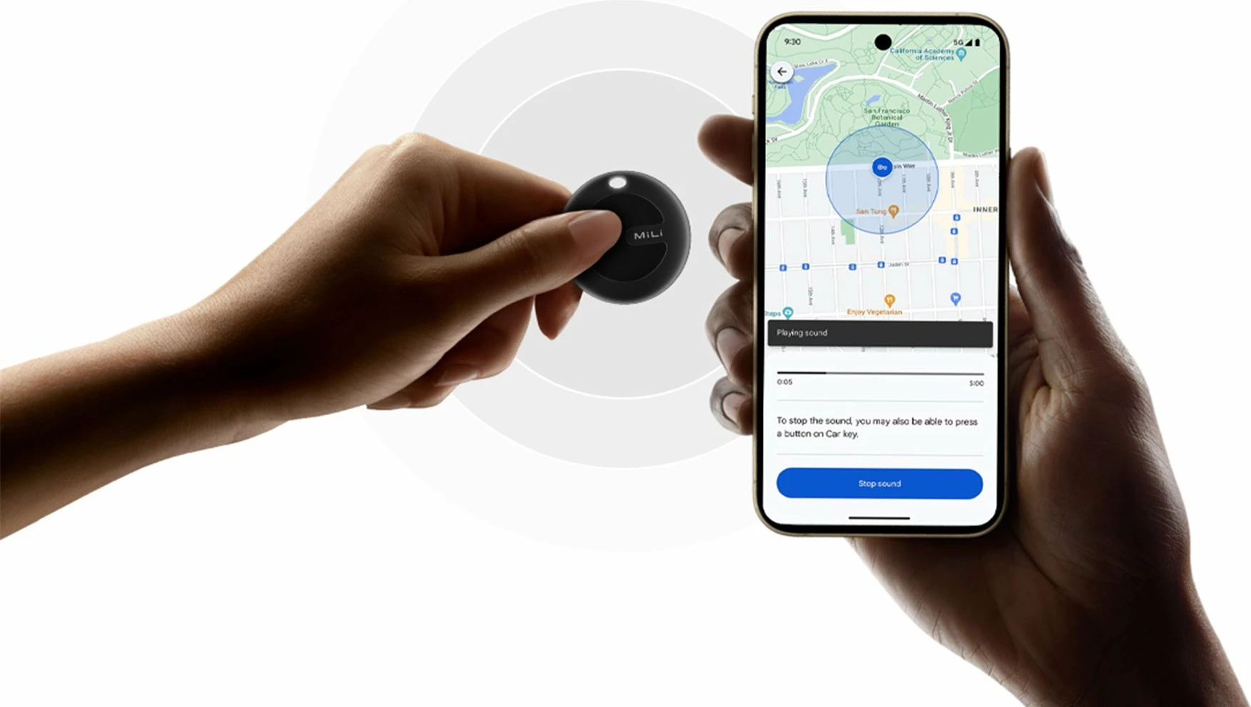 Gjurmues Bluetooth MiLi MiTag APL për iOS, BLE 5.2, IPX67, me këllëf, 3 copë, i zi