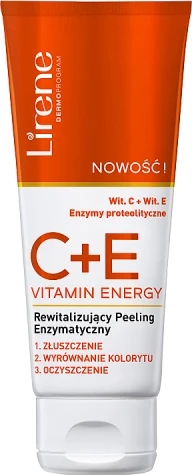 Peeling enzimatik për fytyrë Lirene C+E Vitamin Energy për femra, 75ml