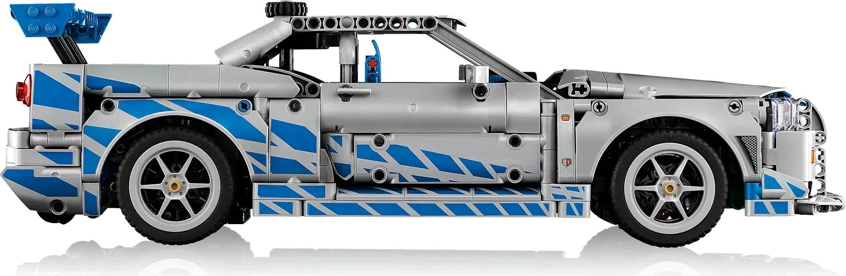 Set LEGO Technic Nissan Skyline GT-R (R34) 2 Fast 2 Furious, 42210, për të rritur, Gri/Kaltër