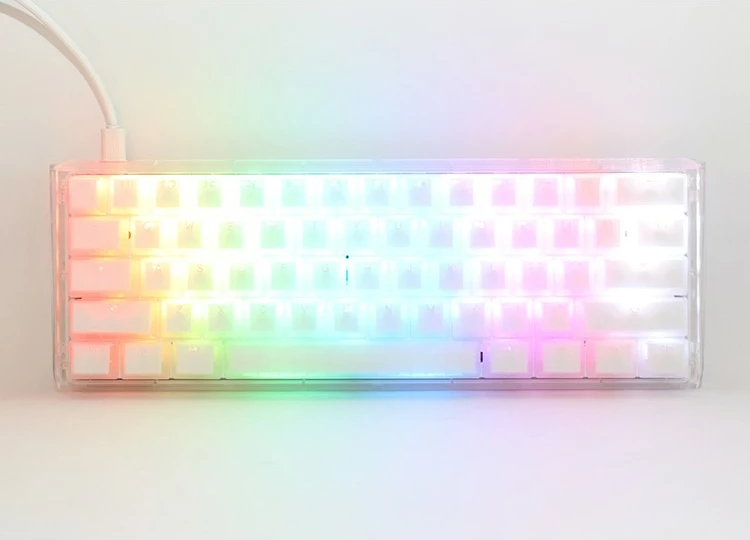 Tastierë mekanike Ducky One 3 Mini, RGB, Cherry MX Blue, USB Type-C, e bardhë