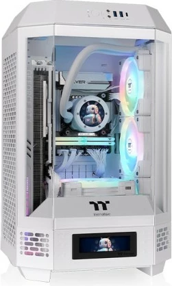 Kasë Thermaltake The Tower 250 Snow White, Mini Tower, me ekran LCD, e bardhë