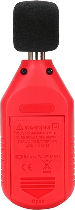 Matës niveli zhurme, UNI-T, UT353, 30-130 dB, saktësi ±1.5 dB, LCD me ndriçim, mikrofon 1/2", set me 3x AAA dhe mbrojtëse ere