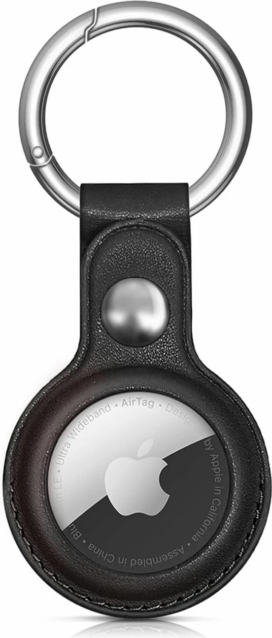 Mbështjellës Hurtel për Apple AirTag, model WAT-21-0Y2S, lëkurë ekologjike, e zezë