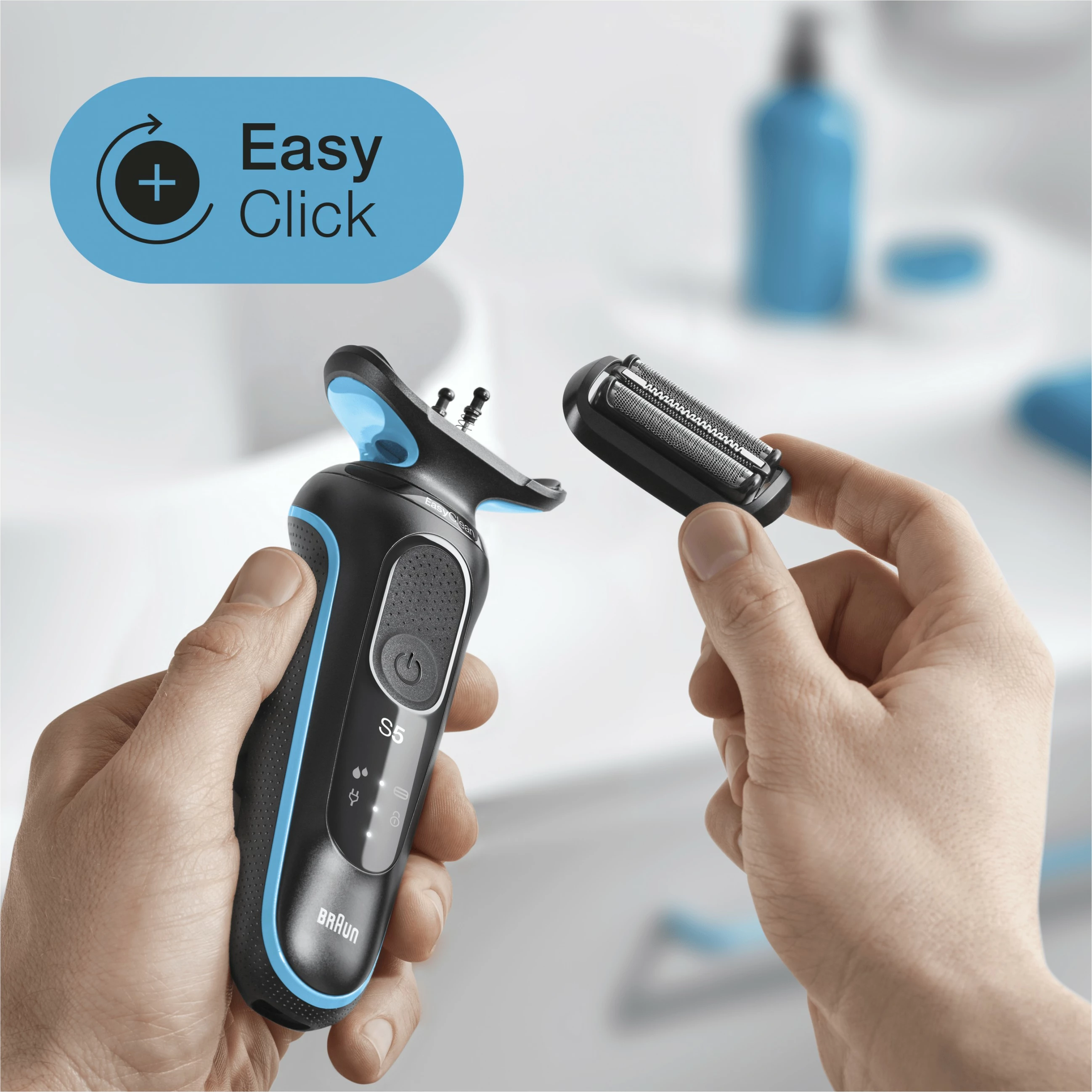 Makinë rroje Braun Series 5 50-M1000s, Foil shaver, LED, Bateri, Black, Blue