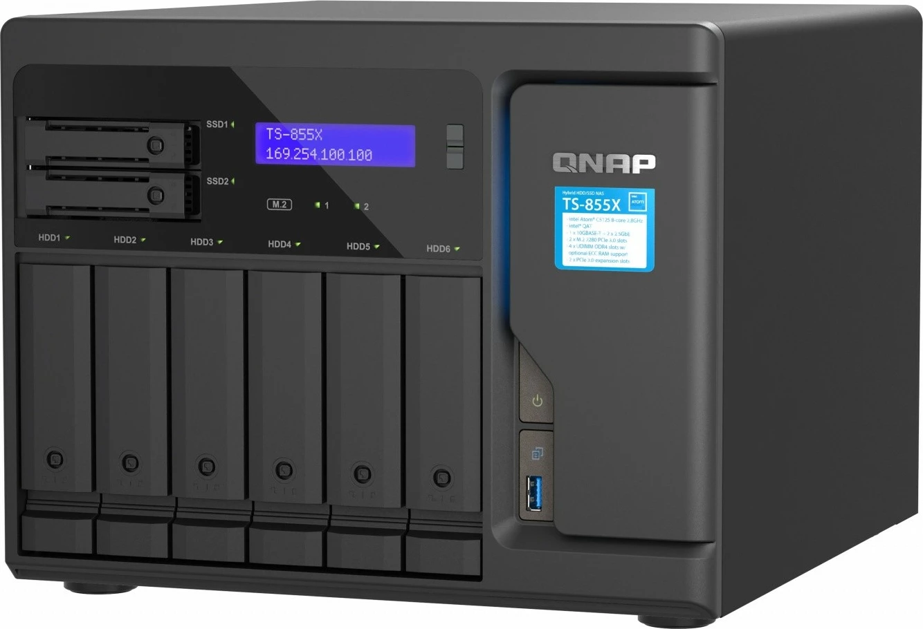 NAS QNAP TS-855X-8G, Intel Atom C5125, 8GB RAM DDR4, 8 slote HDD/SSD, i zi