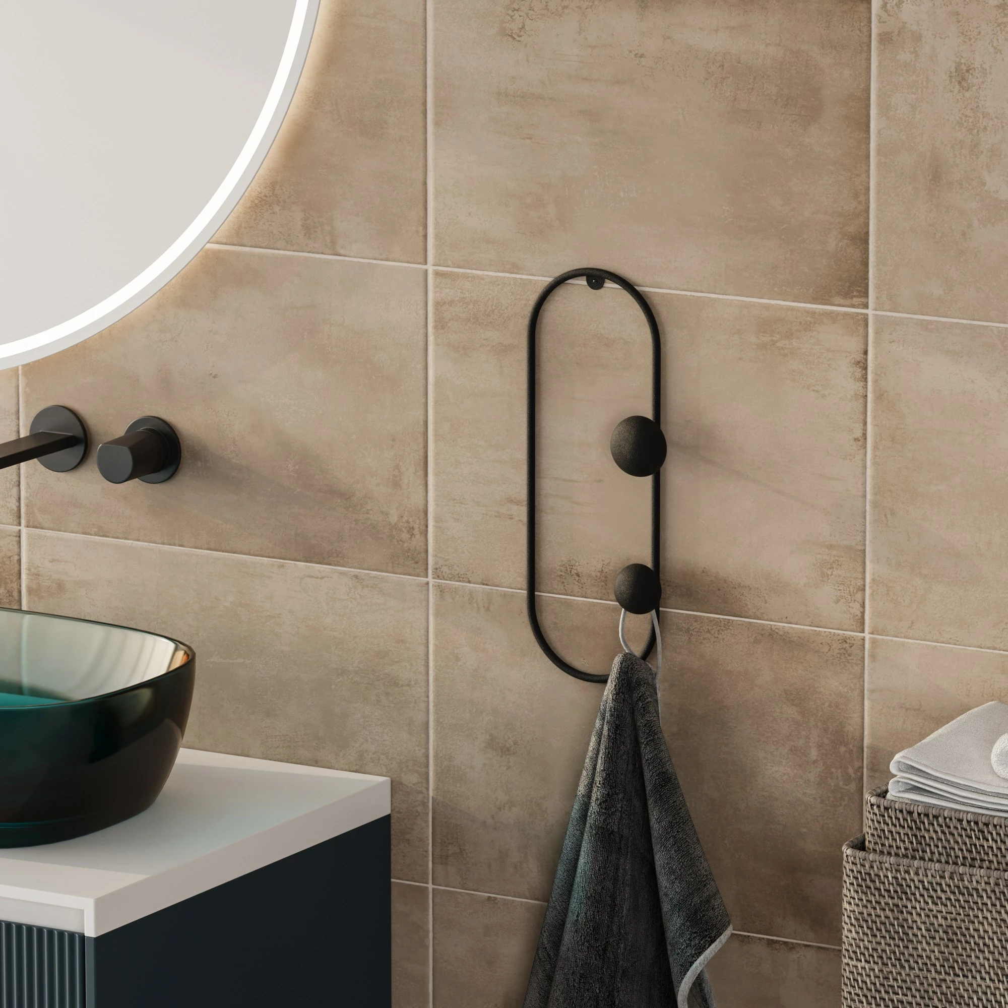 Varëse muri metalike, ngjyrë e zezë, Wallity, Cricket