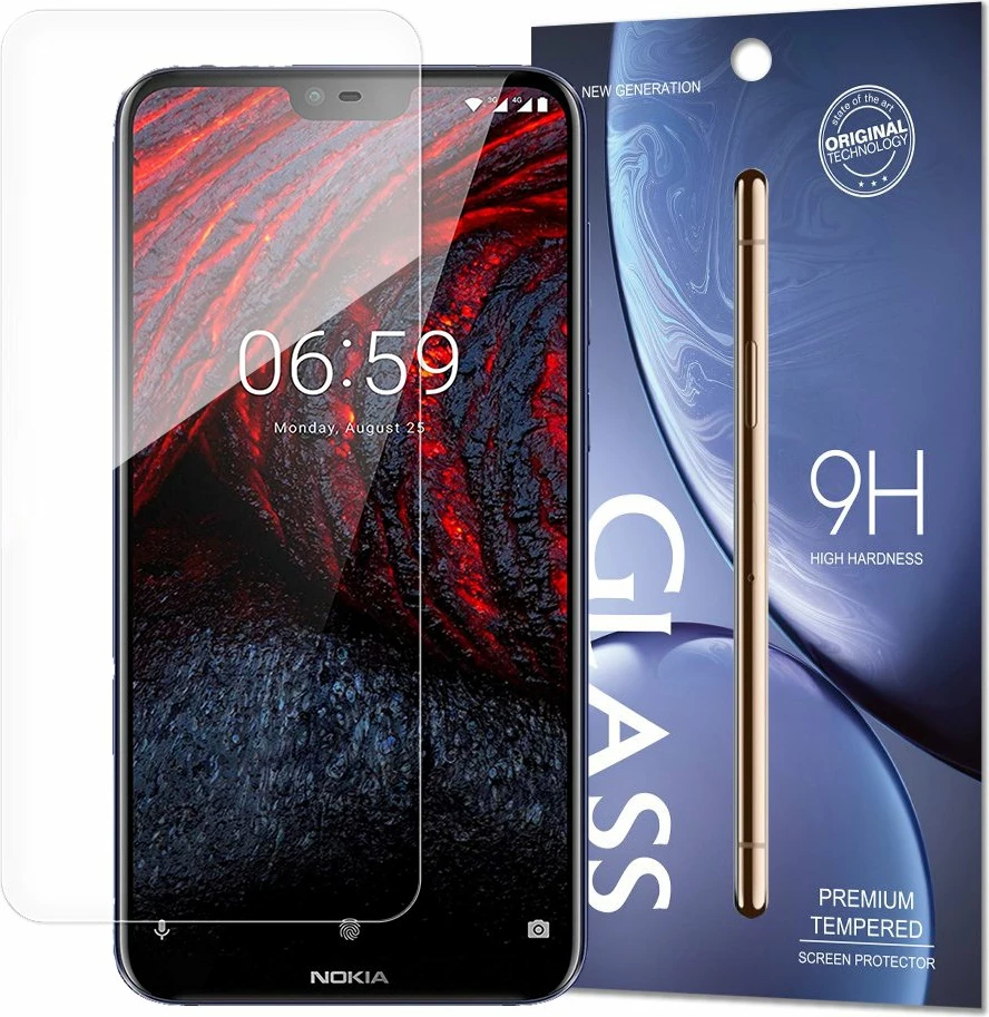 Mbrojtës ekrani xham i temperuar Hurtel për Nokia 6.1 Plus / Nokia X6 2018, 9H, paketim zarf