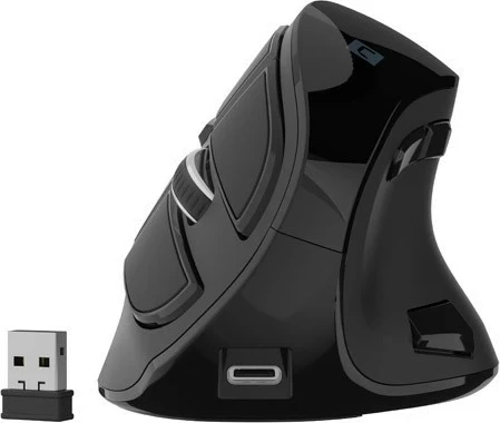 Maus vertikal Natec Euphonie Pro, wireless, 4000 DPI, 9 butona, e zezë