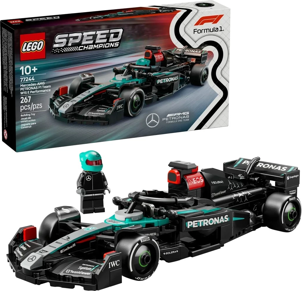 Set LEGO Speed Champions Mercedes-AMG F1 W15, 77244, 267 pjesë, me minifigurë