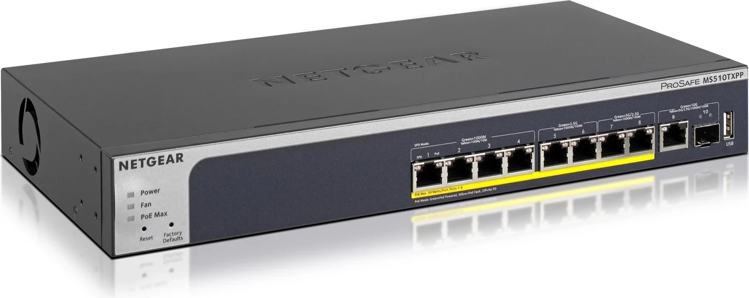 Switch Netgear MS510TXPP-100EUS, 8 PoE porte, 1/10 Gbit porte