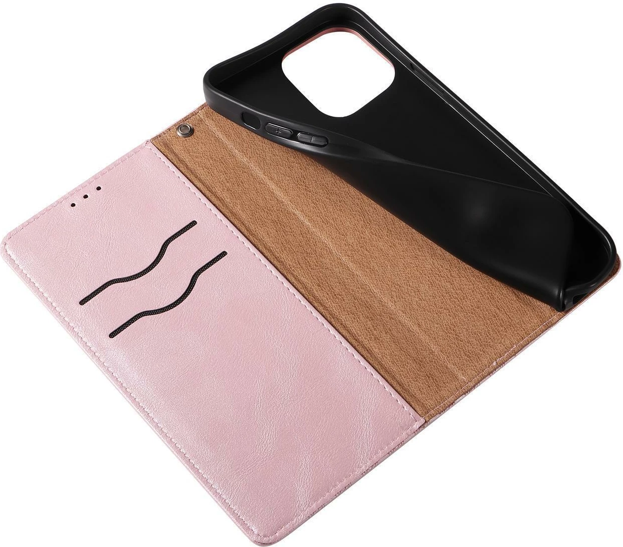 Mbështjellës Hurtel Magnet Strap Case për Samsung Galaxy S23+, me portofol, mbajtëse, rrip dore, Rozë