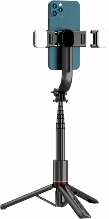 Selfie stick me tripod Tech-Protect L05S me Bluetooth dhe dritë LED, i zi