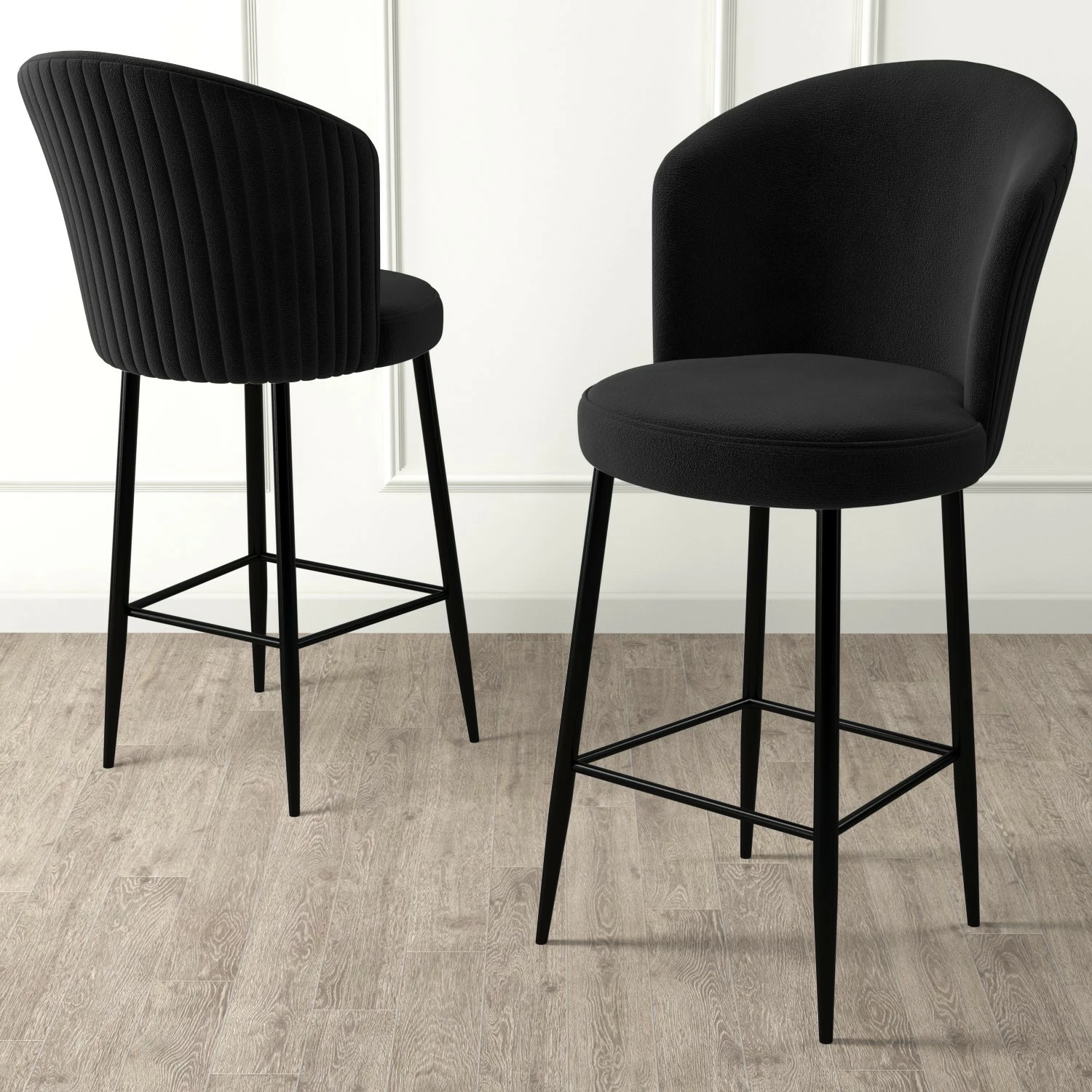 Set karrigesh për bar (6 copë), Hanah Home, Alte, e zezë