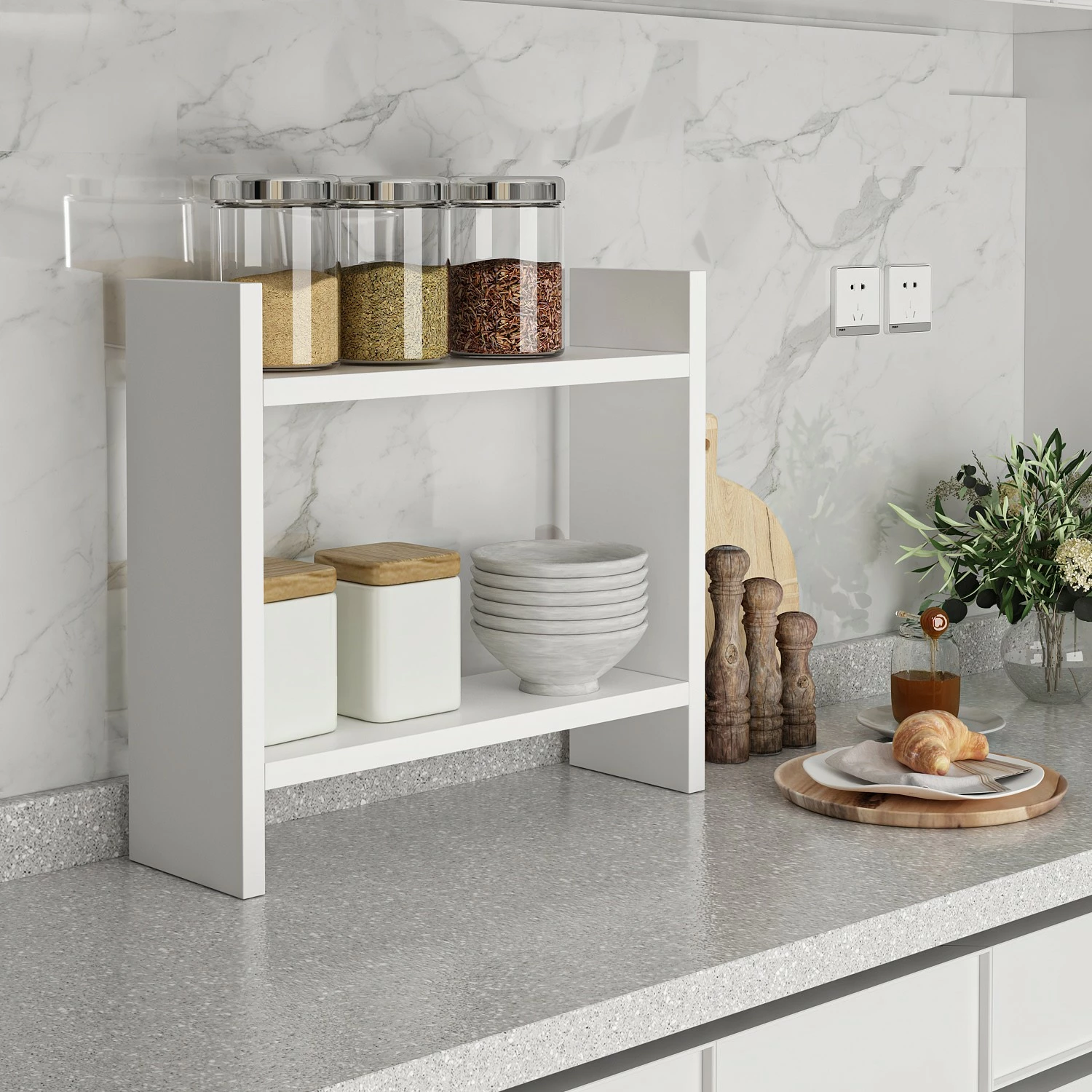 Raft kuzhine Hanah Home Denver, i bardhë