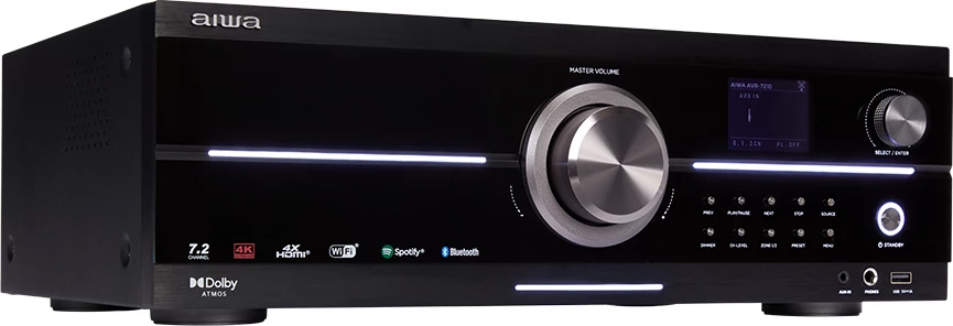 Receiver AV Aiwa AVR-7210 7.2CH Dolby Atmos 4K HDR Wi-Fi Bluetooth 5.2 AirPlay 2, i zi