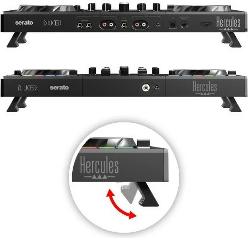 Kontroller DJ Hercules Inpulse 500, USB, 2 dalje për kufje, 1 hyrje mikrofon, i zi