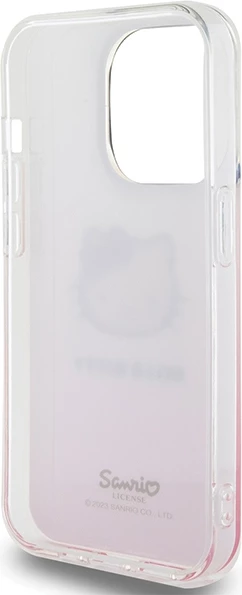 Mbështjellës Hello Kitty IML Gradient Electrop Kitty Head për iPhone 15 Pro Max, rozë