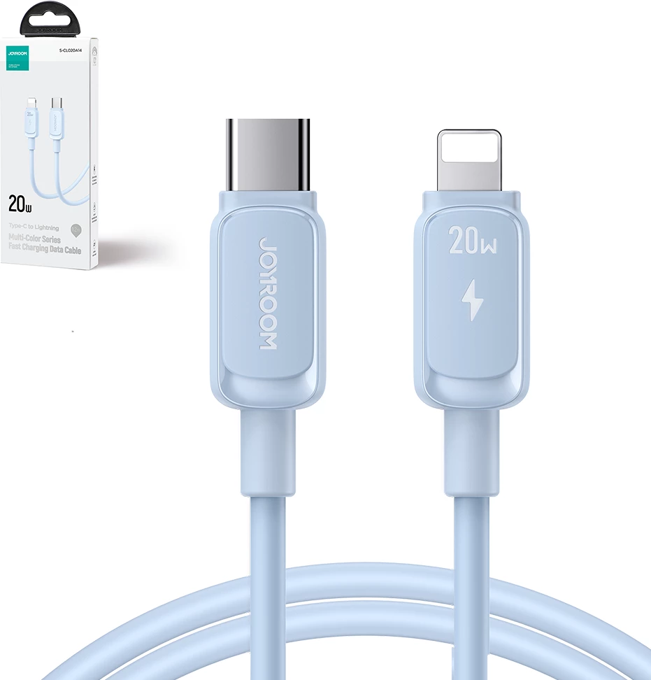 Kabllo Joyroom Multi-Color Series A14, USB-C në Lightning, 1.2m, 20W, Kaltër