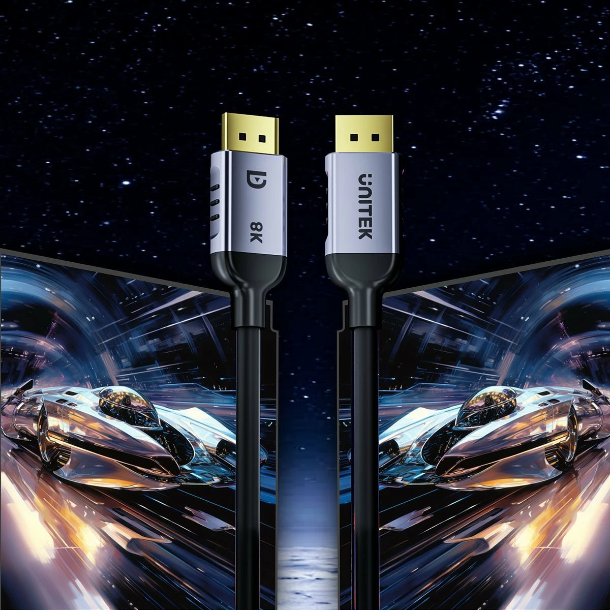 Kabllo DisplayPort Unitek C1628GY01-2M 2m DP 1.4 8K@60Hz/4K@240Hz, zezë