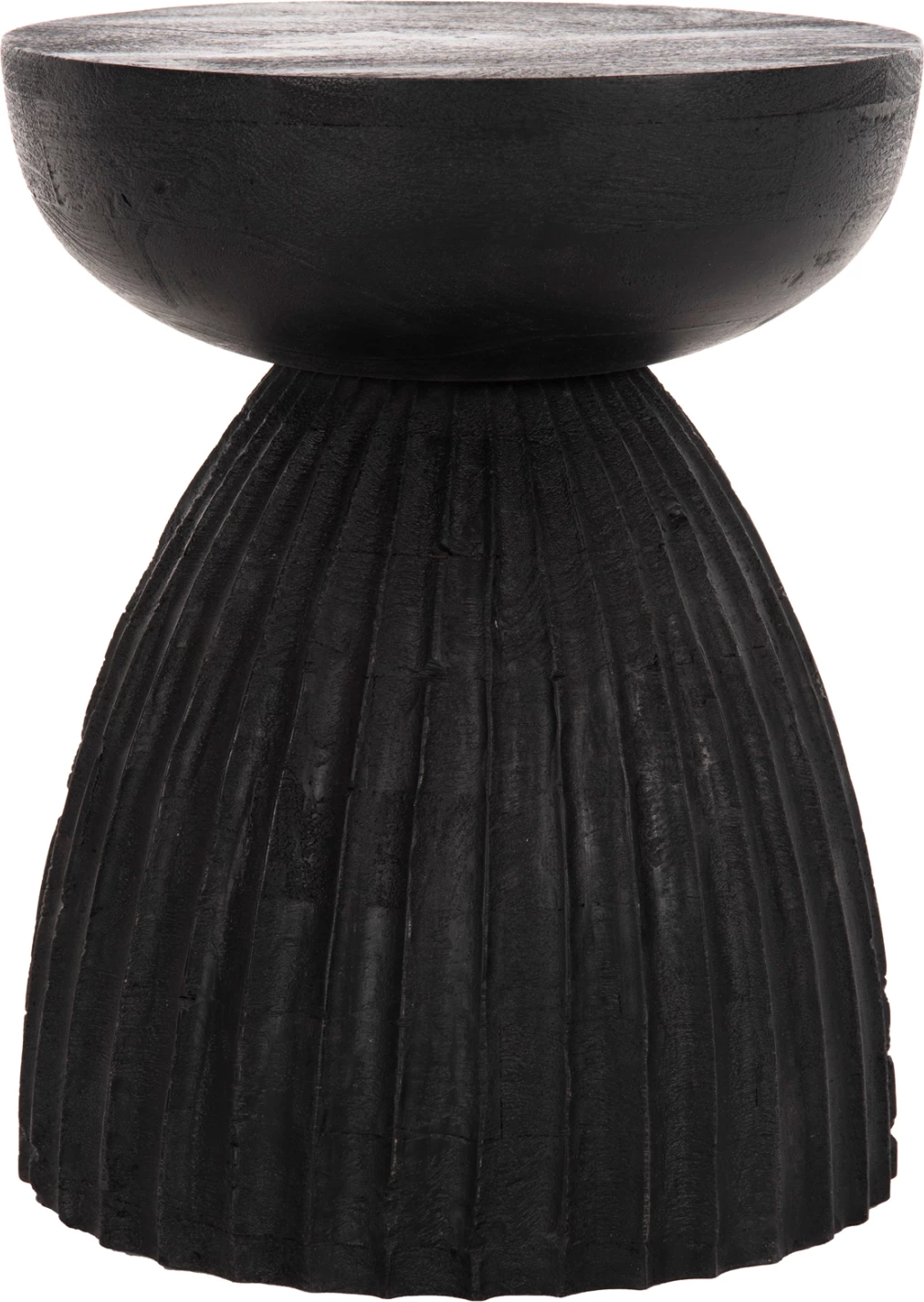 Karrige e rrumbullakët SCALLOP FH9702 dru mango i zi Φ35x45Hcm