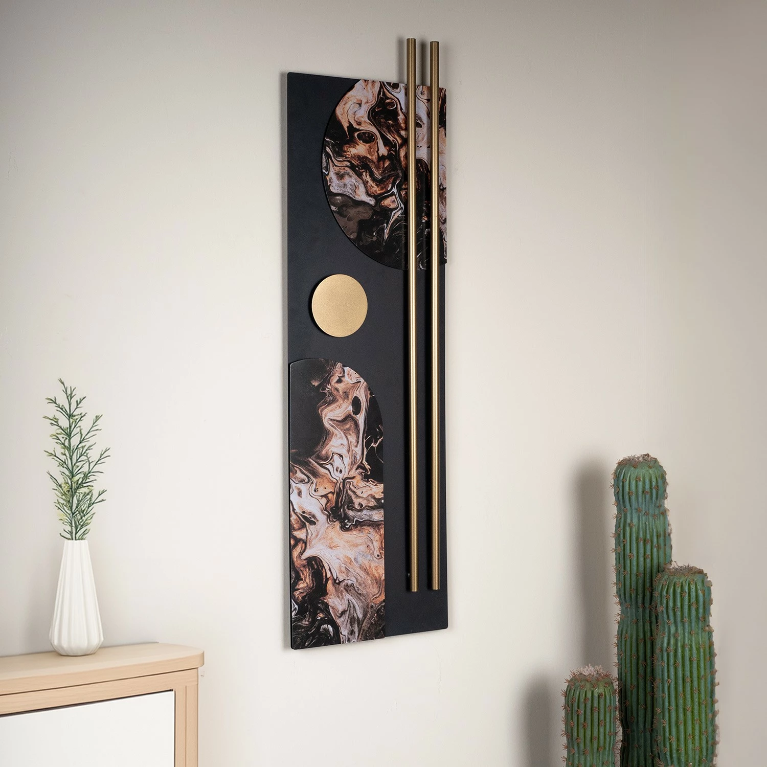 Aksesor dekorativ metalik për mur, Wallity, Barok, APT809