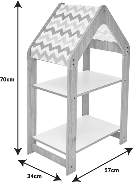 Raft Montessori Zoilen, bardhë-rozë, mdf, 50x30x80cm