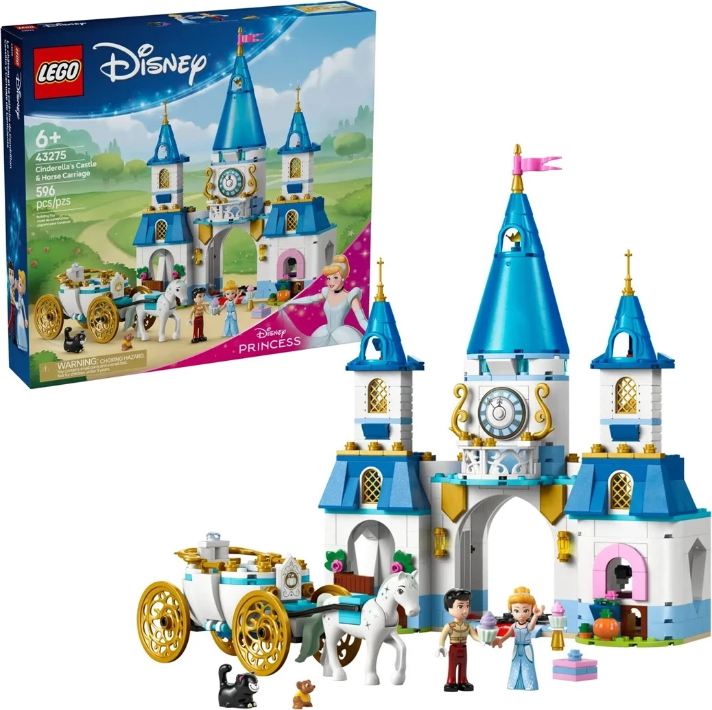 Set LEGO Disney Princess 43275, Kalaja dhe Karroca e Hirushes