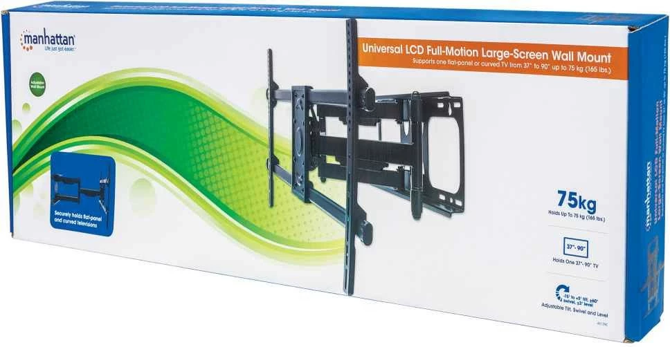 Mbajtës muri për TV Manhattan 461290, për ekrane 37-90 inç, i zi