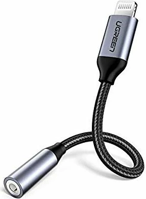Adapter audio Lightning në 3.5mm UGREEN 30756 (MFi), gri-zezë