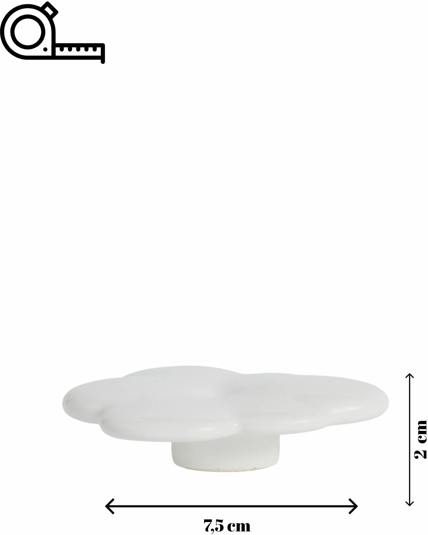 Dorez dekorative në formë reje, porcelan i bardhë, Evila Originals