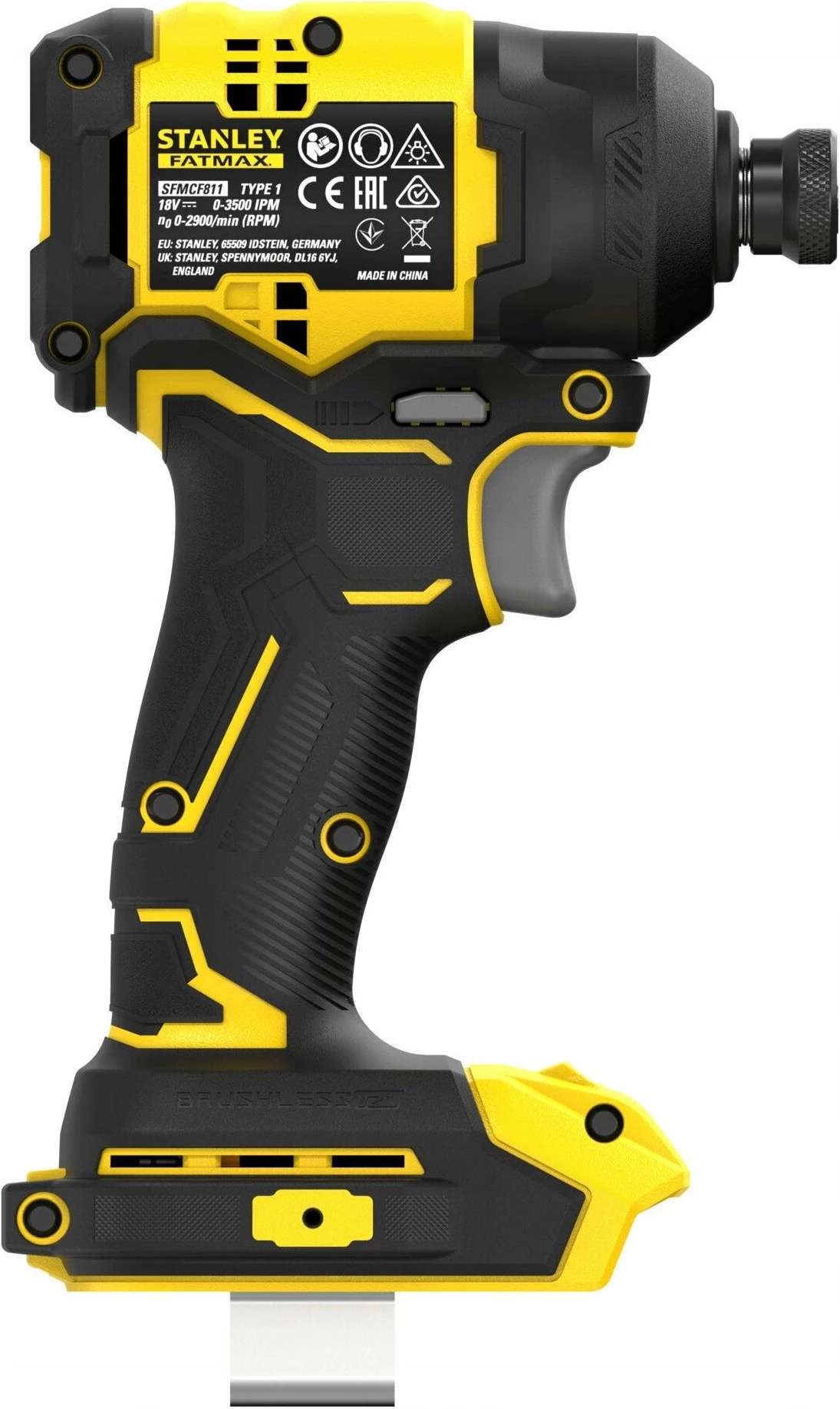 Çelës impakti Stanley Fatmax SFMCF811B-XJ 18 V 170 Nm 1/4\" HEX, pa bateri/pa karikues, e zezë/verdhe