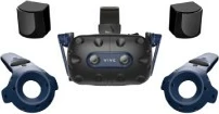 Set realitet virtual HTC Vive Pro 2 Full Kit, me kontrollues, bazëstacione, 6h bateri, blu/zi