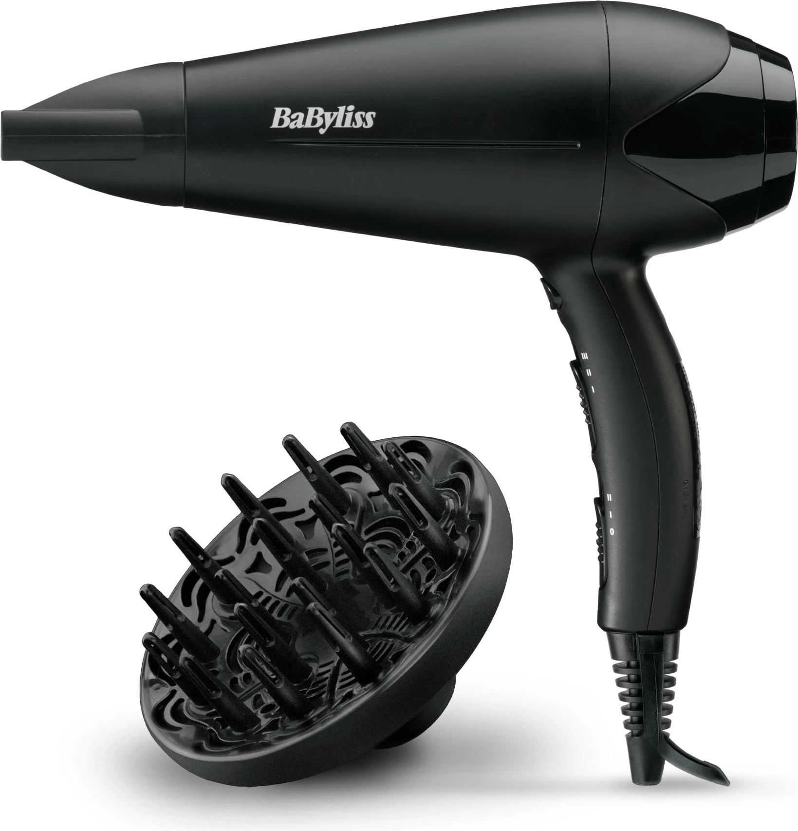 Tharëse flokësh BaByliss D563DE 2100W, motor DC, me diffuser dhe koncentrator, e zezë