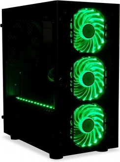 Kasë gaming iBOX PASSION V4, Midi Tower, Micro ATX, e zezë, me xham të temperuar, RGB