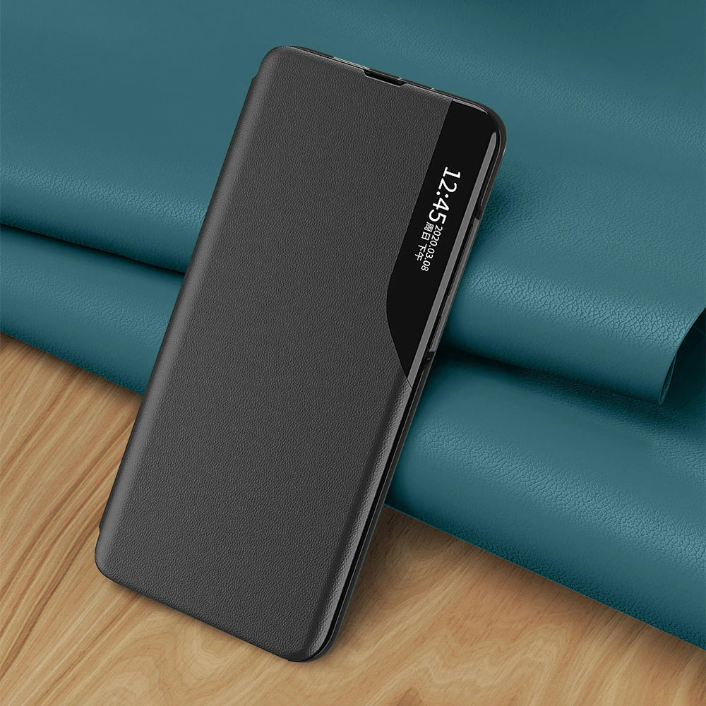 Mbështjellës Hurtel Eco Leather View Case për Xiaomi Redmi Note 11 Pro+ 5G / 11 Pro 5G / Mi11i HyperCharge / Poco X4 NFC 5G, i zi