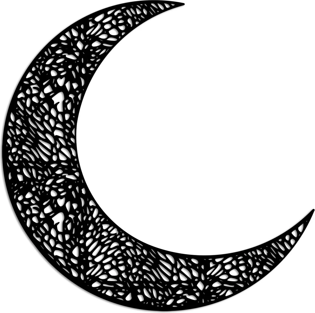 Aksesor dekorativ muri prej metali, gjysmëhëna 3, Wallity, ngjyrë e zezë, 49x49cm