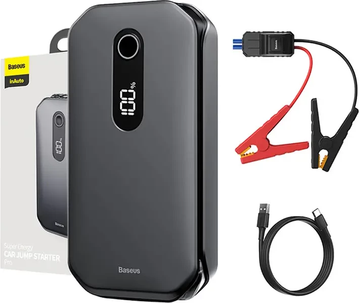 Startues makine/powerbank Baseus Super Energy Pro CRJS03-01, 12000mAh 1000A, USB/USB-C, e zezë